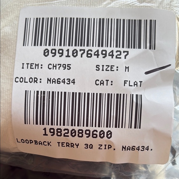 J. Crew‎ Heritage terry quarter-zip sweatshirt Medium Ivory Off-White - Picture 4 of 7